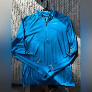 blue dri-fit nike running quarter zip